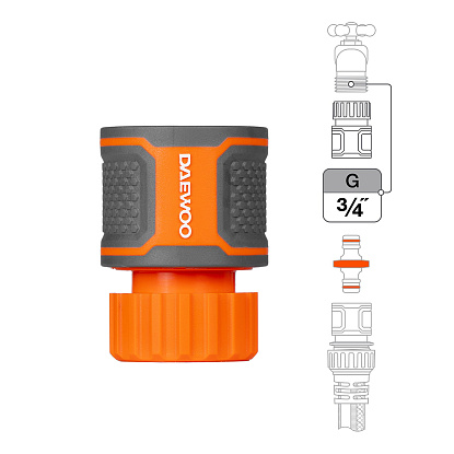 Коннектор для шланга с внешней резьбой 3/4" DAEWOO DWC 2119